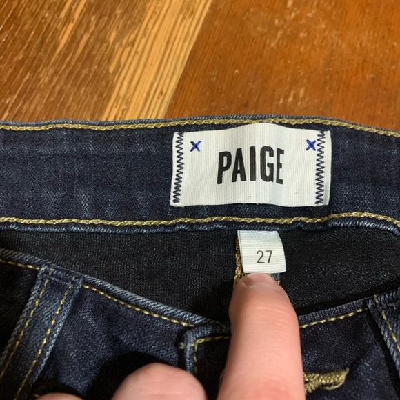 WOMENS PAIGE DARK WASH SKINNY JEANS - Picture 5 of 5